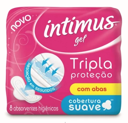 Absorvente Cobertura Suave Com Abas Com 8 Unid Intimus