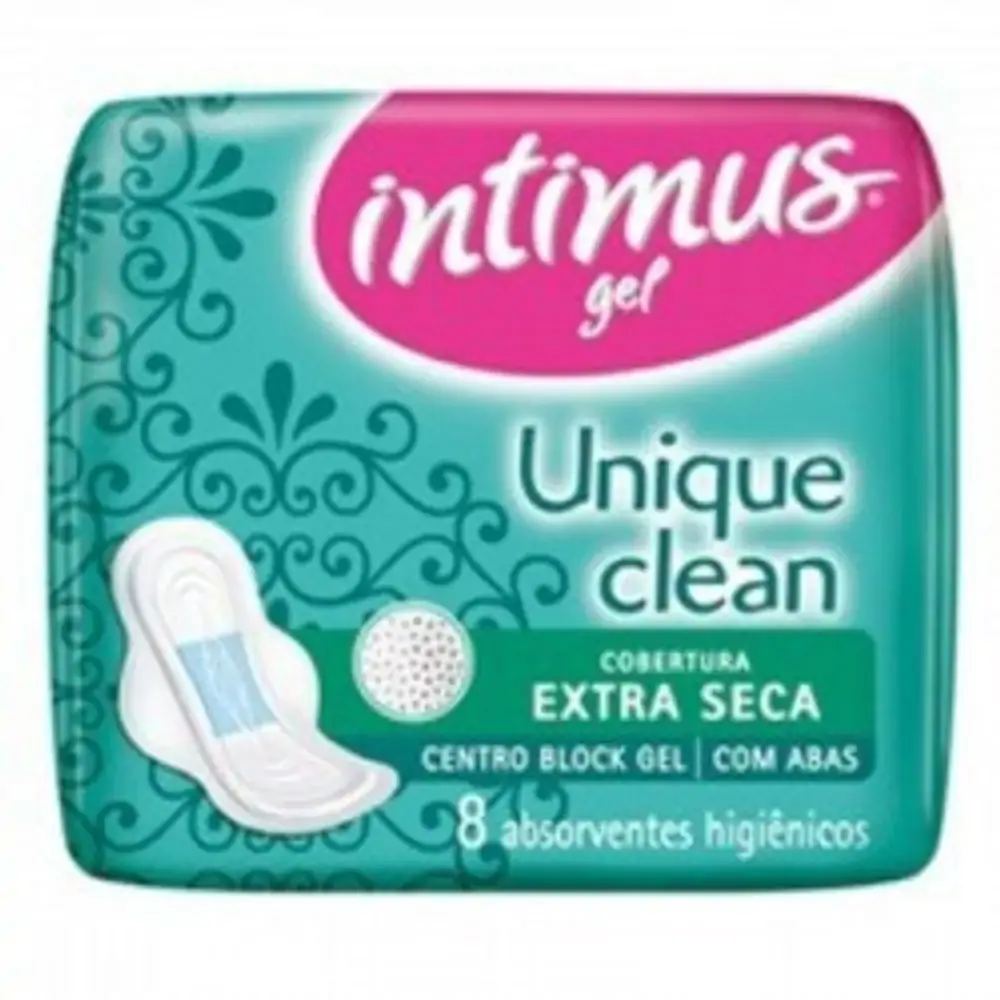Absorvente Intimus Gel Intense Cobertura Seca Com Abas Com 08 Unidades
