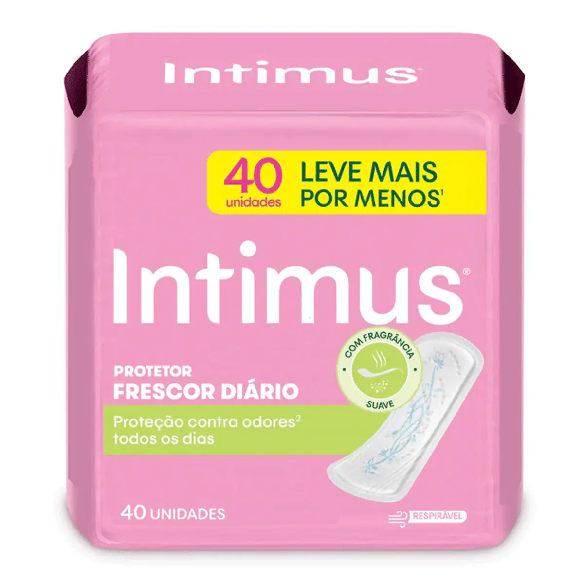 Protetor Diário Sem Abas Intimus Frescor Diário Pacote 40 Unidades Leve Mais Pague Menos