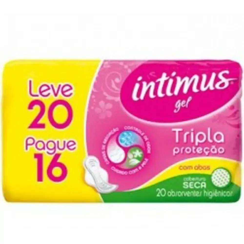 Intimus Gel Tripla Proteção Seca Com Abas 16 Unidades