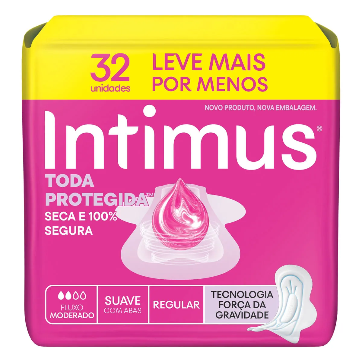 Absorvente Tripla Proteção Suave com Abas Intimus 32 Unidades