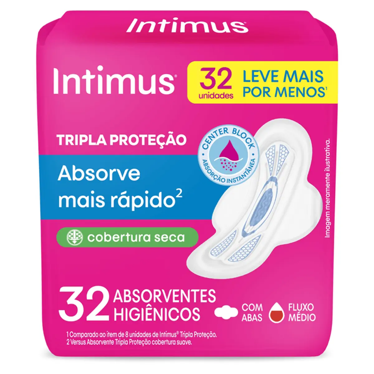 Absorvente Tripla Proteção Seca com Abas Intimus 32 Unidades