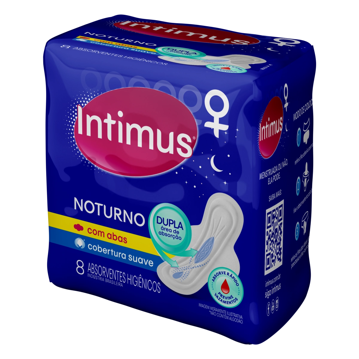 Absorvente Intimus Gel Noturno Suave Com Abas 8unidade