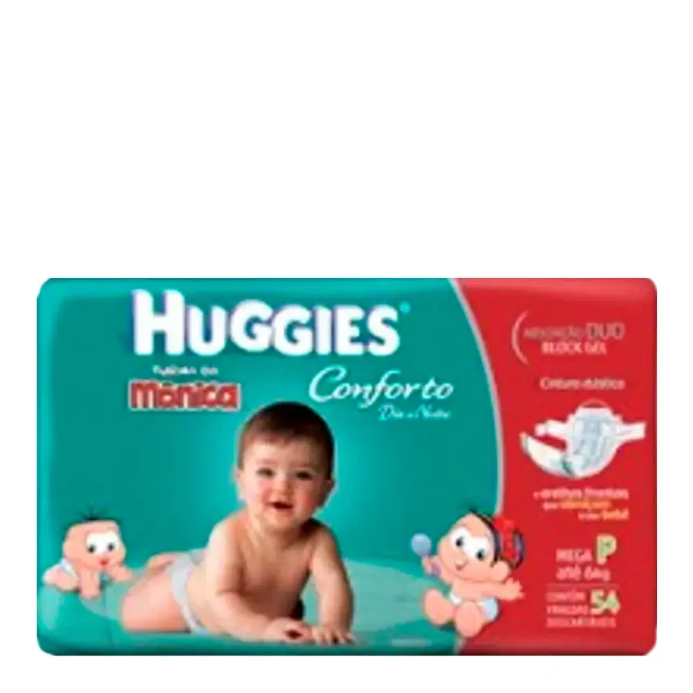 Huggies Turma Da Mônica Conforto Dia E Noite P Descartável 54 Unidades