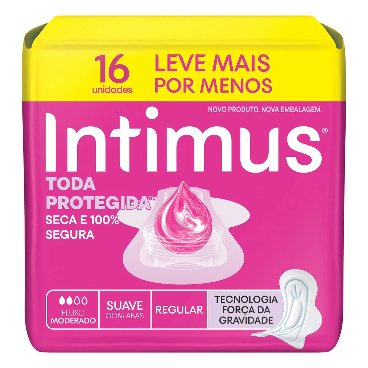 Absorvente Tripla Proteção Suave com Abas Intimus 16 Unidades