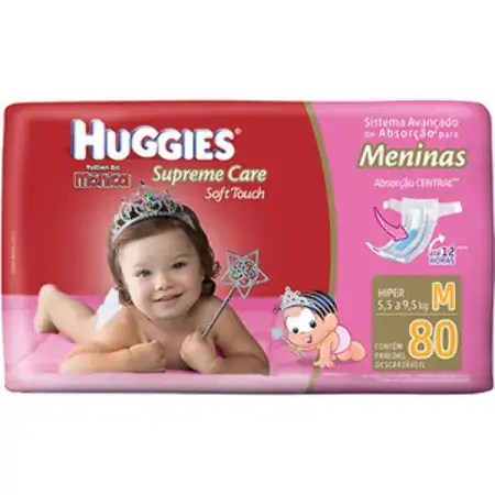 Huggies Turma Da Mônica Supreme Care Soft Touch Meninas M 80 Unidades