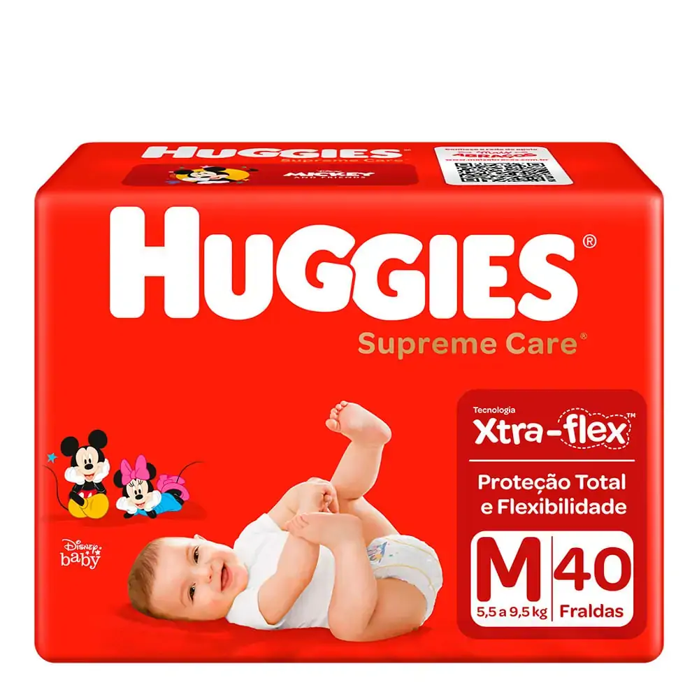 Huggies Turma Da Mônica Supreme Care Soft Touch Meninas M 40 Unidades