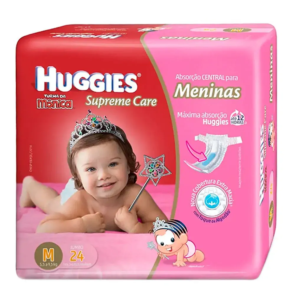 Fralda Huggies Supreme Care Soft Touch Jumbo Meninas Tamanho M