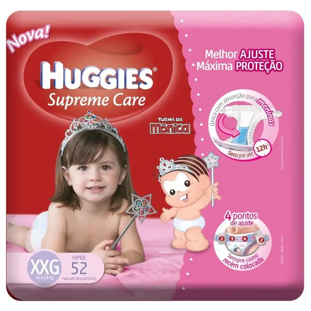Fraldas Descartáveis Huggies Turma Da Mônica Supreme Care