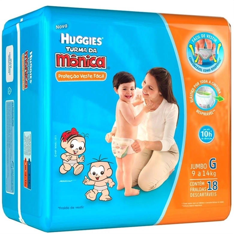 Fralda Huggies Veste Fácil Turma Da Mônica