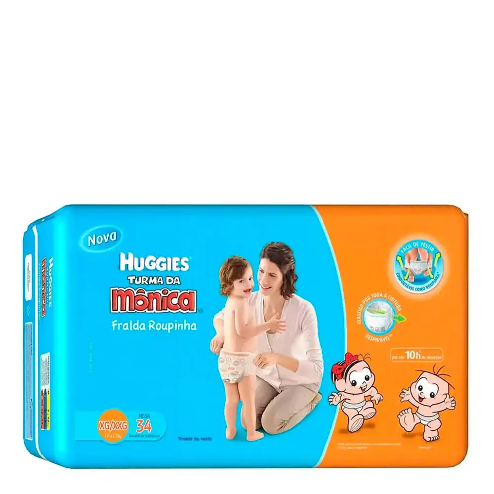 Fralda Turma Da Monica Huggies Veste Fácil Xg