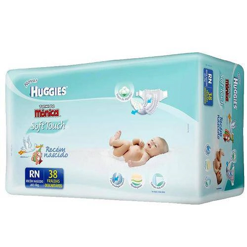 Fralda Turma Monica Recem Nascido Com 38 Unidades Huggies