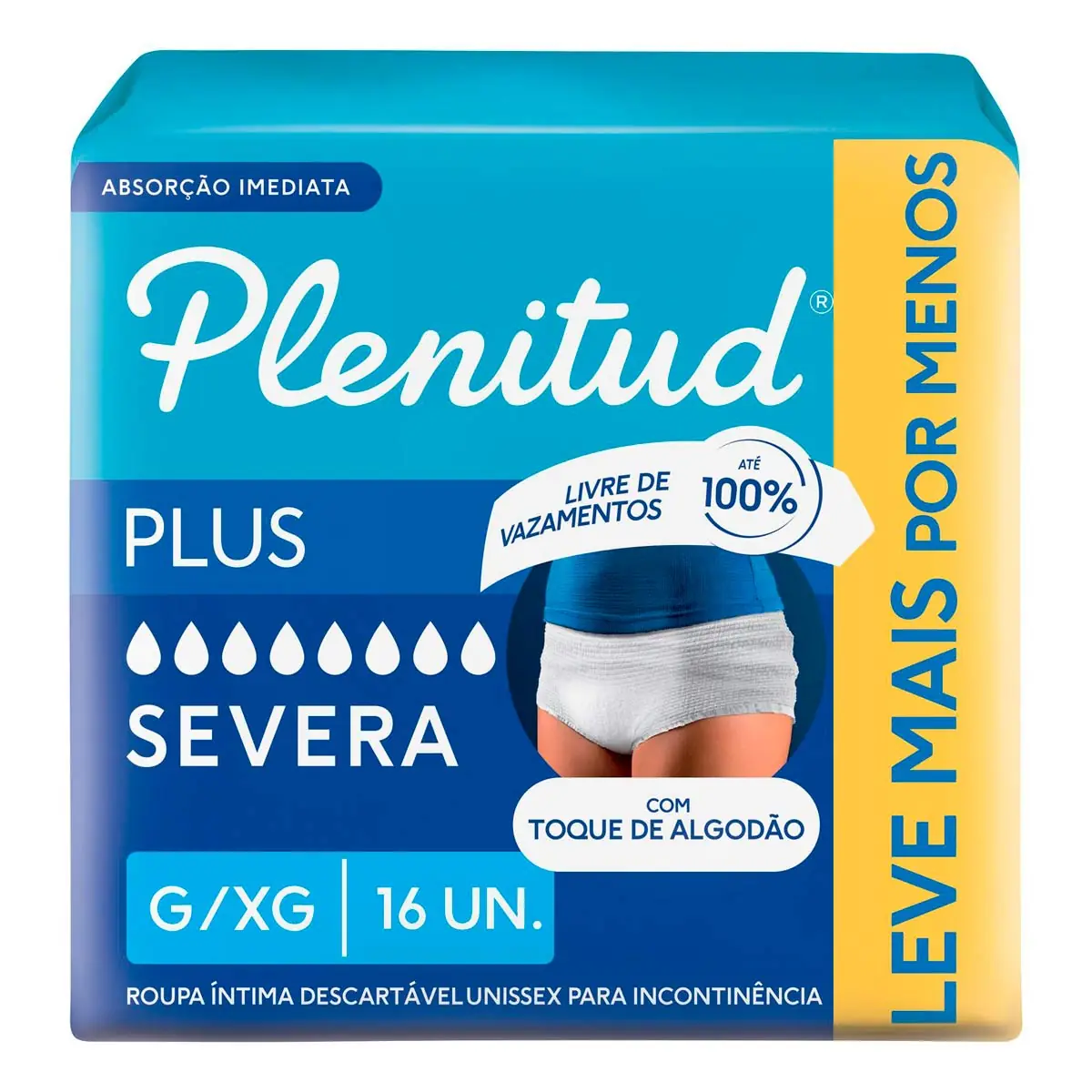 Roupa Intima PLENITUD G/XG - 16 unidades