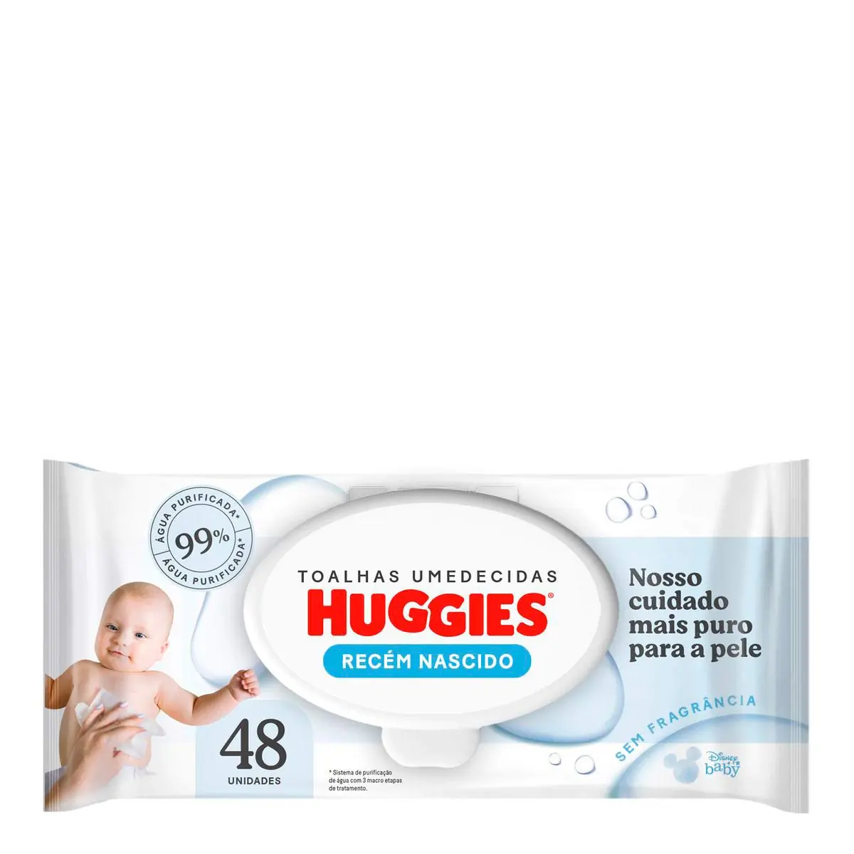 Lenços Umedecidos Huggies Recém Nascido Sem Fragrância 48 Unidades