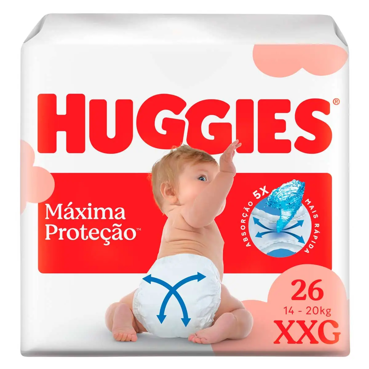 Fralda Descartável HUGGIES Máxima Proteção XXG 26 Unidades