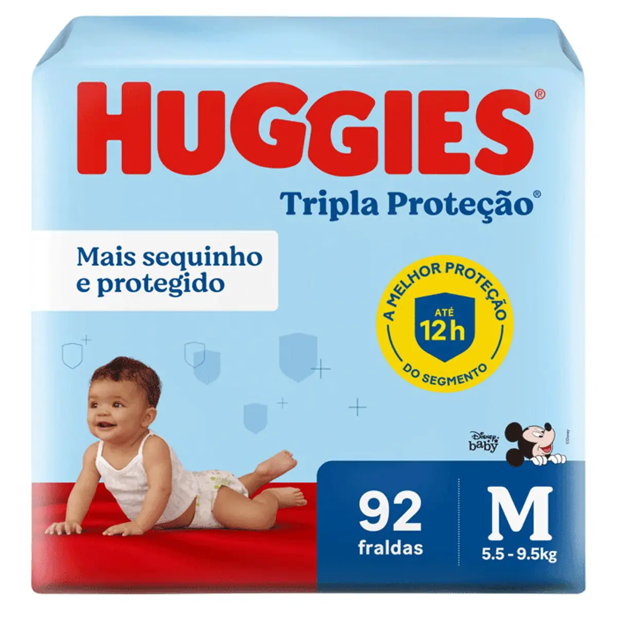 Fralda Descartável Infantil Huggies Tripla Proteção M Pacote 92 Unidades Leve Mais Pague Menos