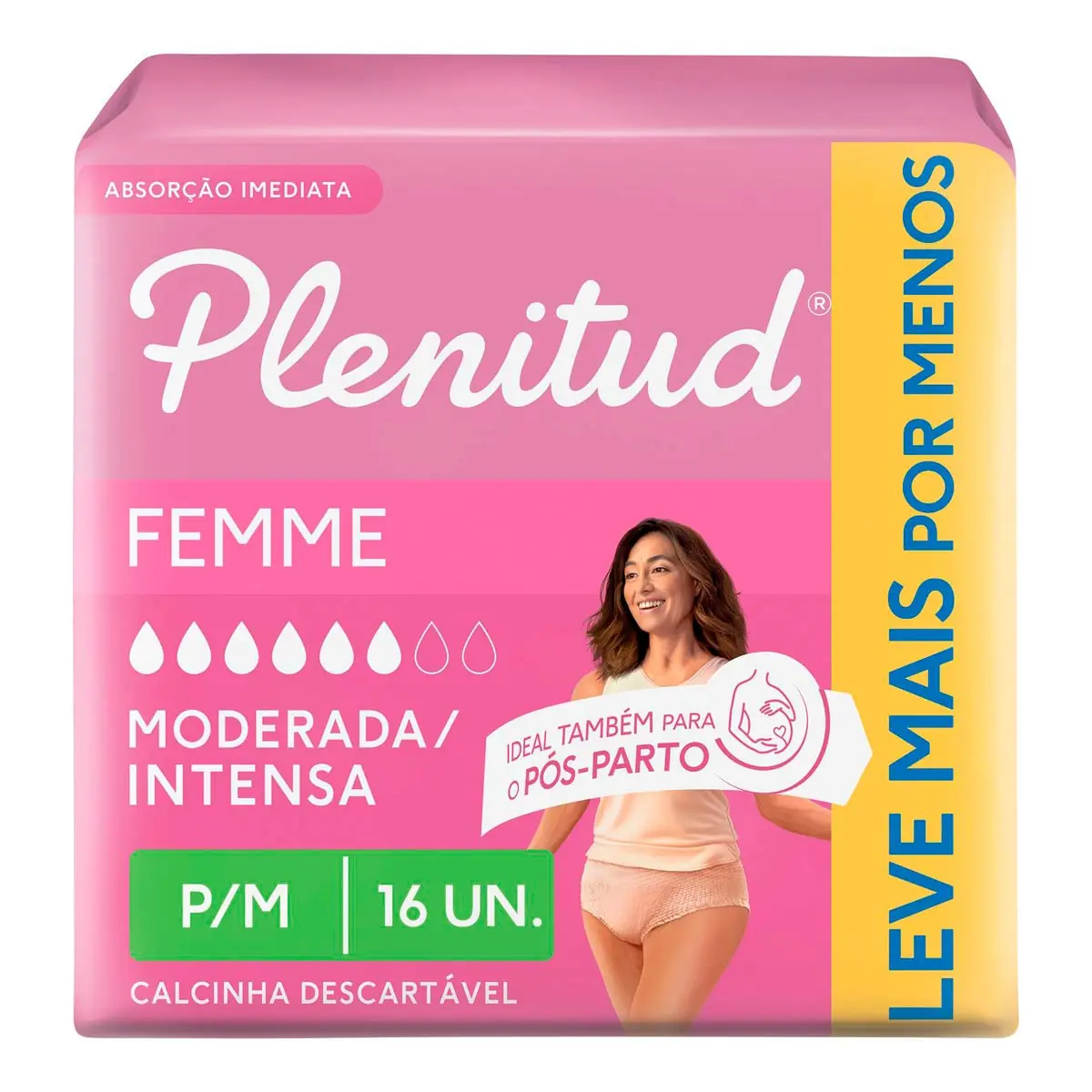 Roupa íntima Descartável Plenitud Femme P/m Pacote 16 Unidades Leve Mais Pague Menos