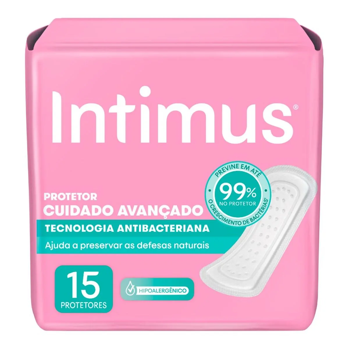 Protetor Díário Tecnologia Antibacteriana Intimus 15 Unidades