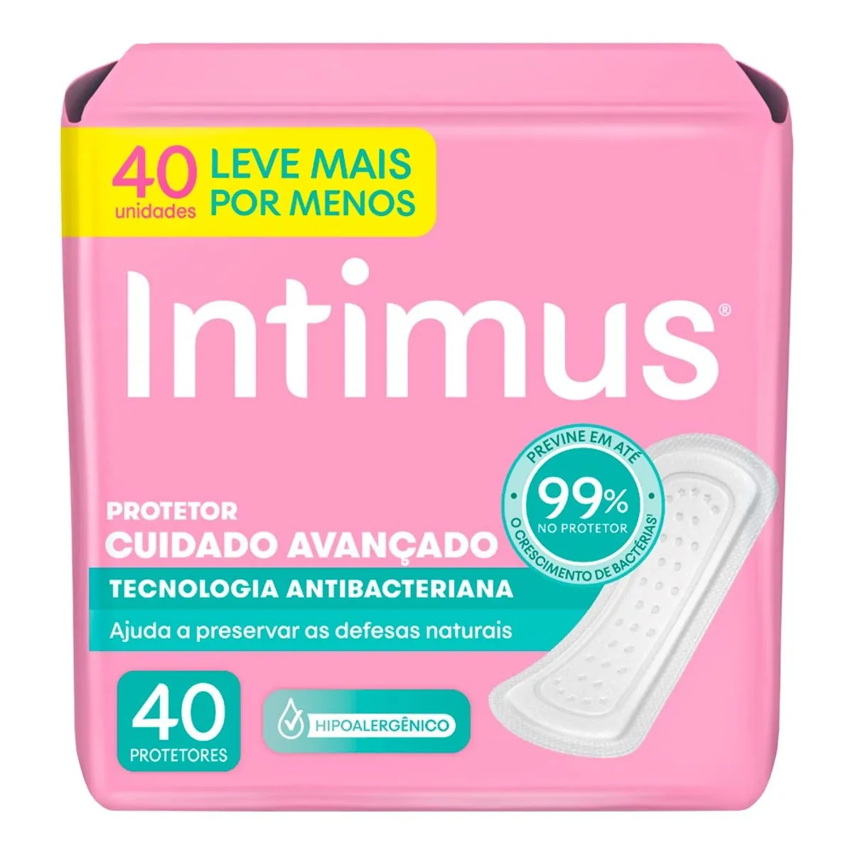 Protetor Díário Tecnologia Antibacteriana Intimus 40 Unidades