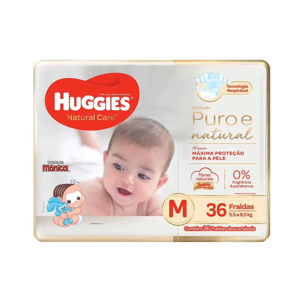 Fralda Huggies M Natural Care Mega 36 Unidades