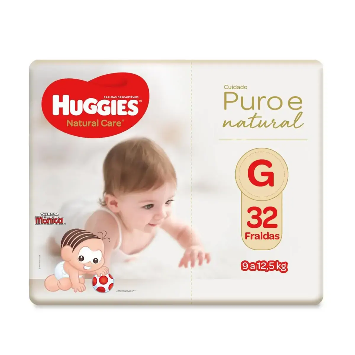 Fralda Descartável Infantil Huggies Natural Care G Pacote 32 Unidades