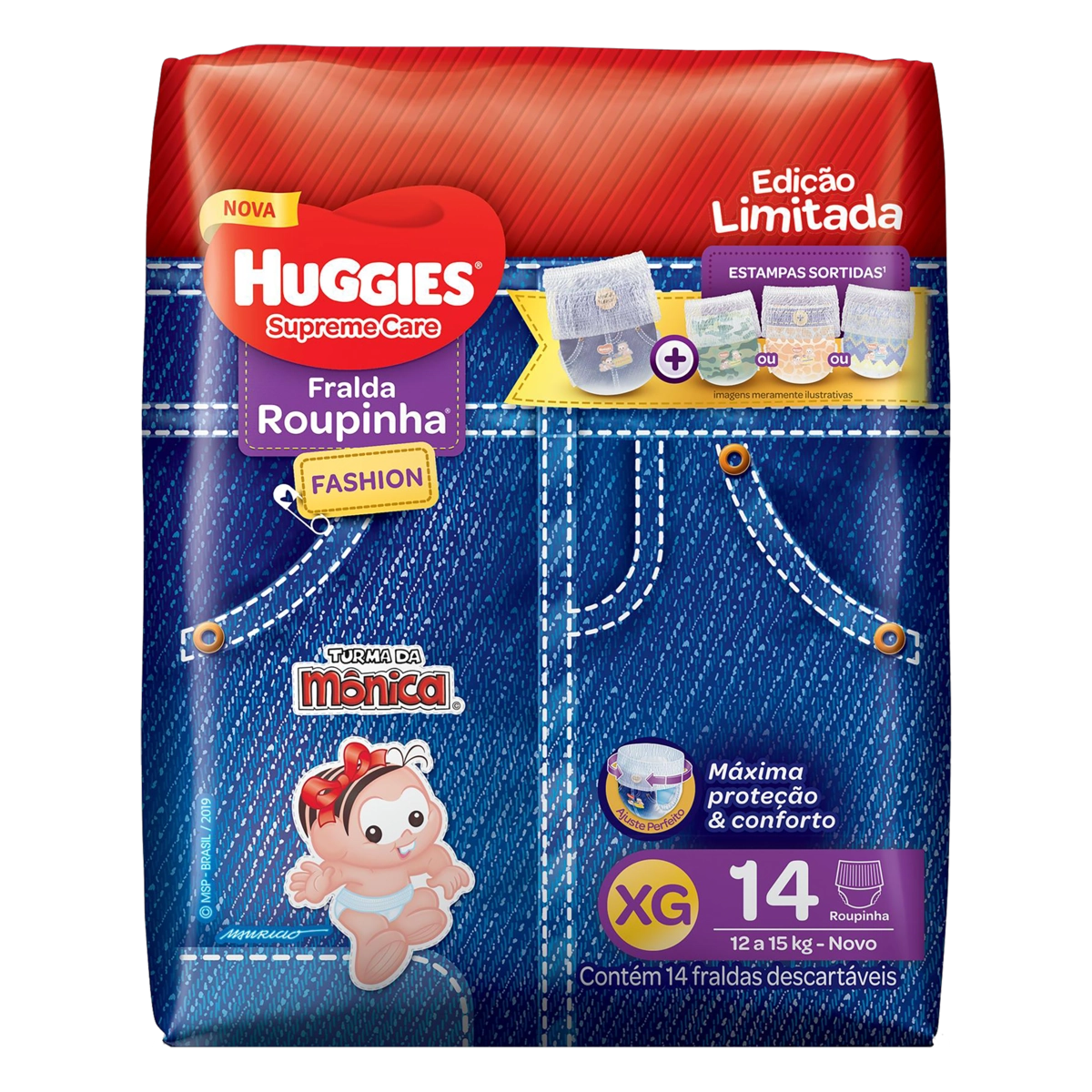Fralda Descartável Infantil Roupinha Fashion Huggies Supreme Care Xg Pacote 14 Unidades