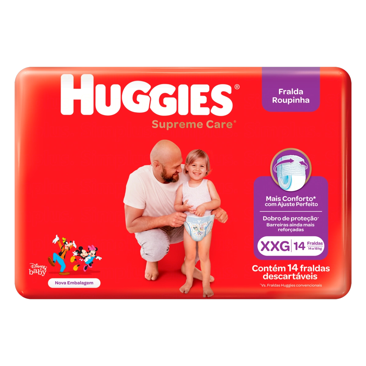Fralda Descartável Infantil Roupinha Huggies Supreme Care Xxg Pacote 14 Unidades