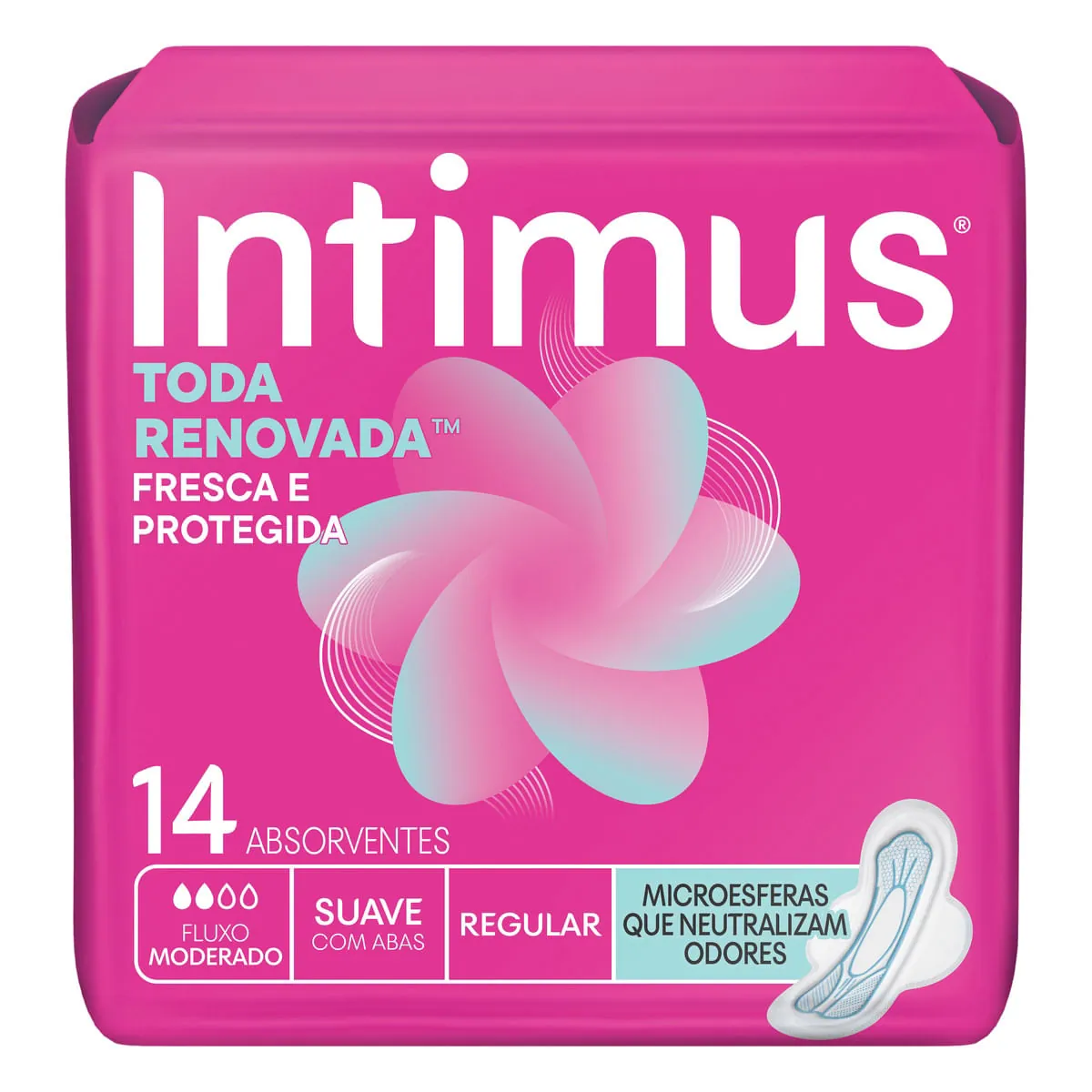 Absorvente Intimus Tecnologia Antibacteriana C/Abas 14 Unidades