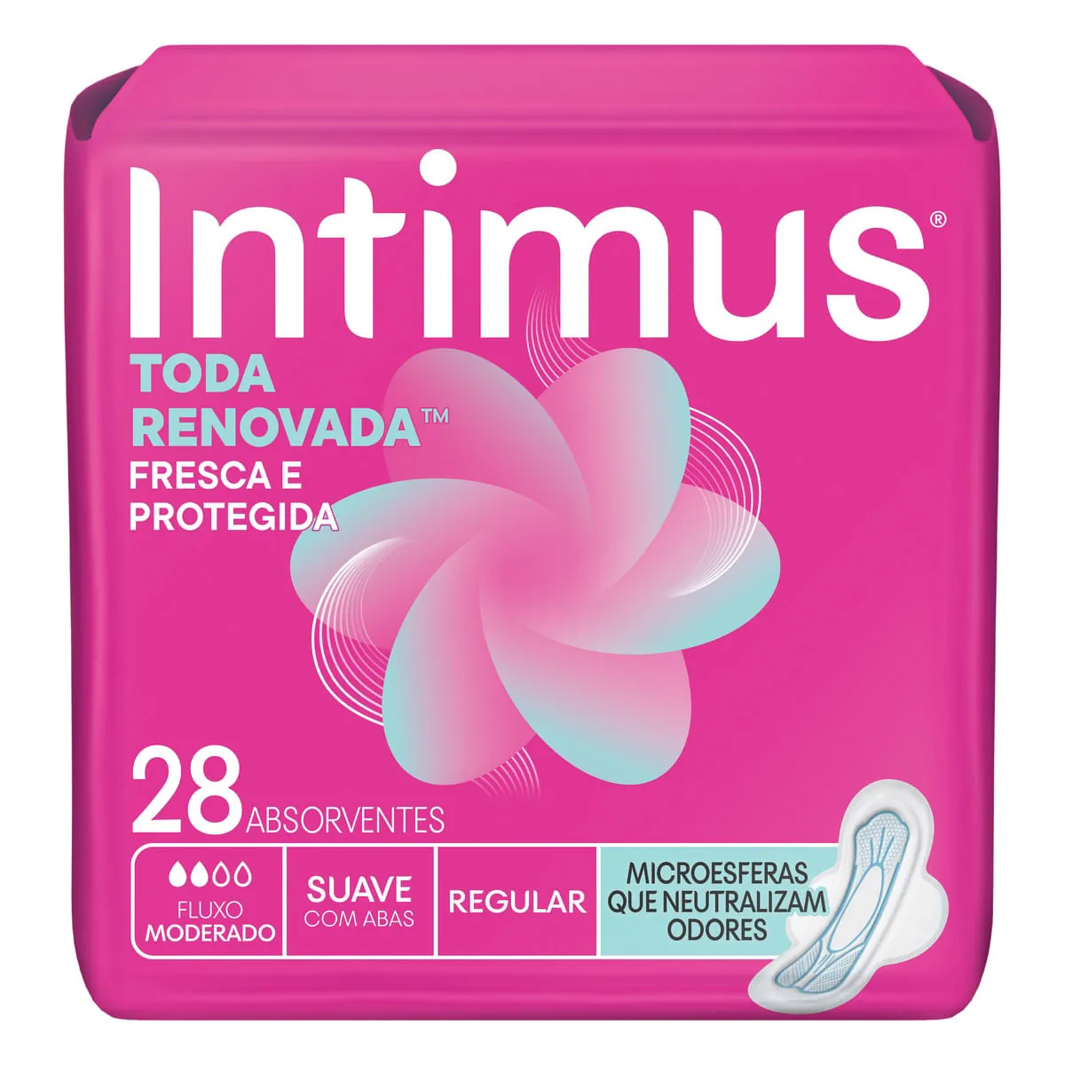 Absorvente Intimus Tecnologia Antibacteriana C/Abas 28 Unidades