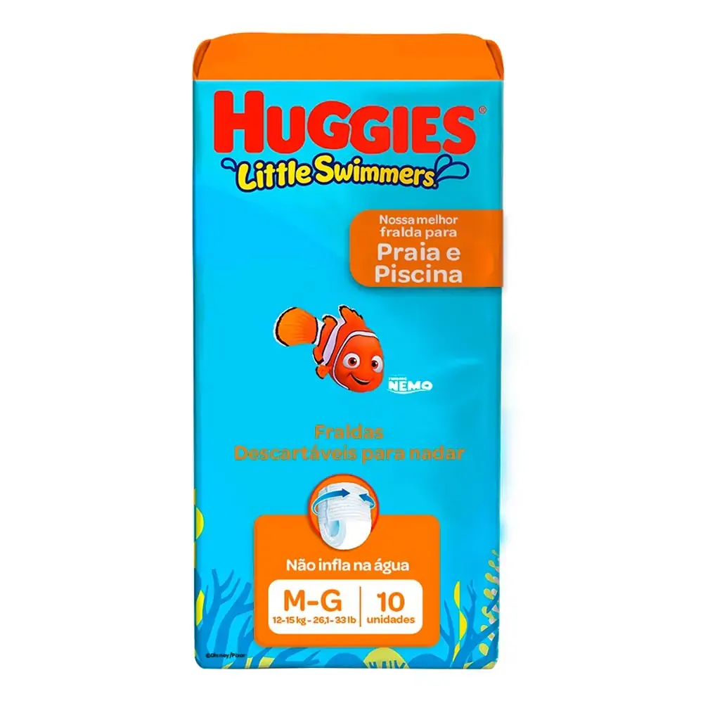 Fralda Descartável Infantil Praia & Piscina Huggies Little Swimmers G Pacote 10 Unidades