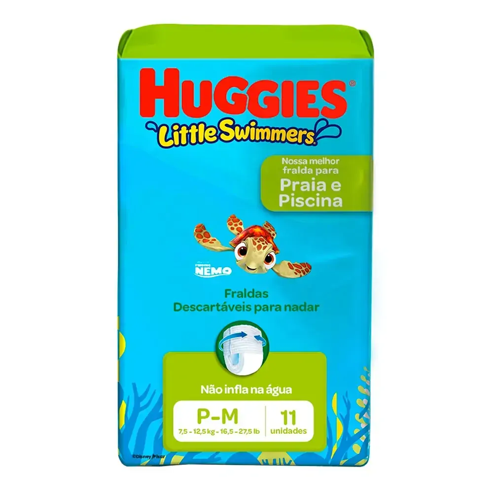 Fralda Descartável Infantil Praia & Piscina Huggies Little Swimmers M Pacote 11 Unidades