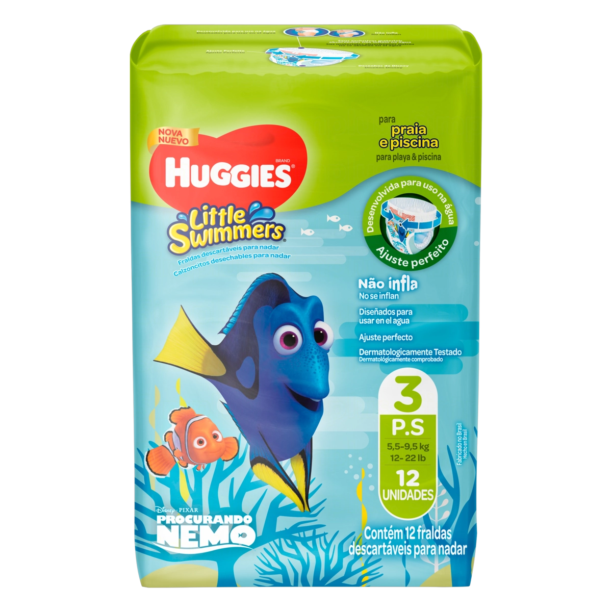 Fralda Descartável Infantil Praia Piscina Huggies Little Swimmers P Pacote 12 Unidades