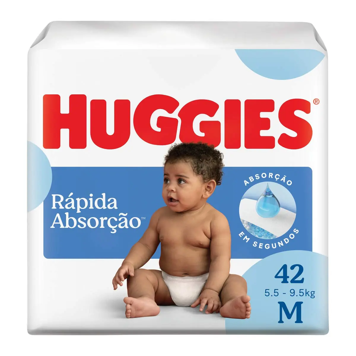 Fralda Descartável Infantil Huggies Tripla Proteção Xtra-Protect M Pacote 42 Unidades