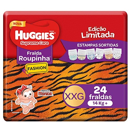 Fralda Descartável Infantil Roupinha Fashion Huggies Supreme Care Xxg Pacote 24 Unidades