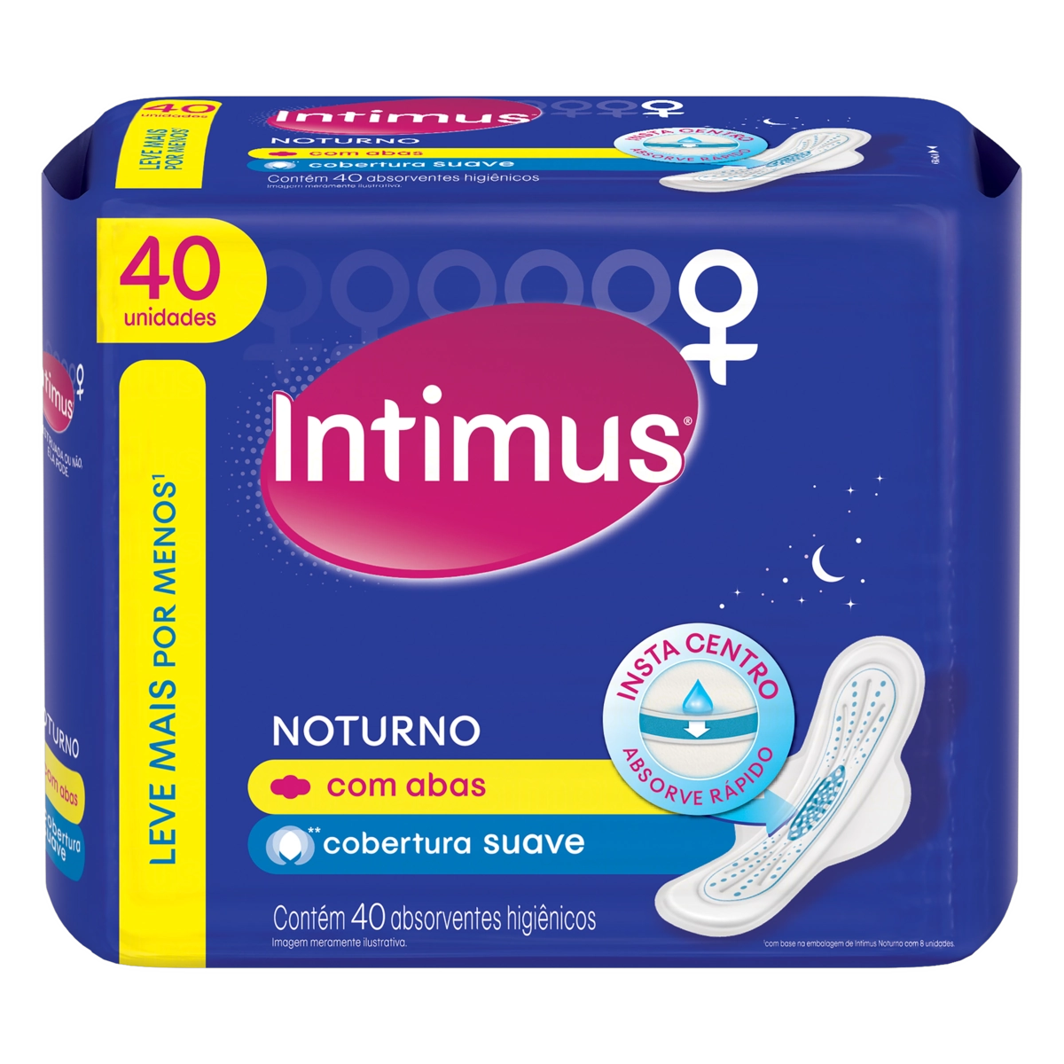 Absorvente Com Abas Suave Intimus Noturno Pacote 40 Unidades Leve Mais Pague Menos
