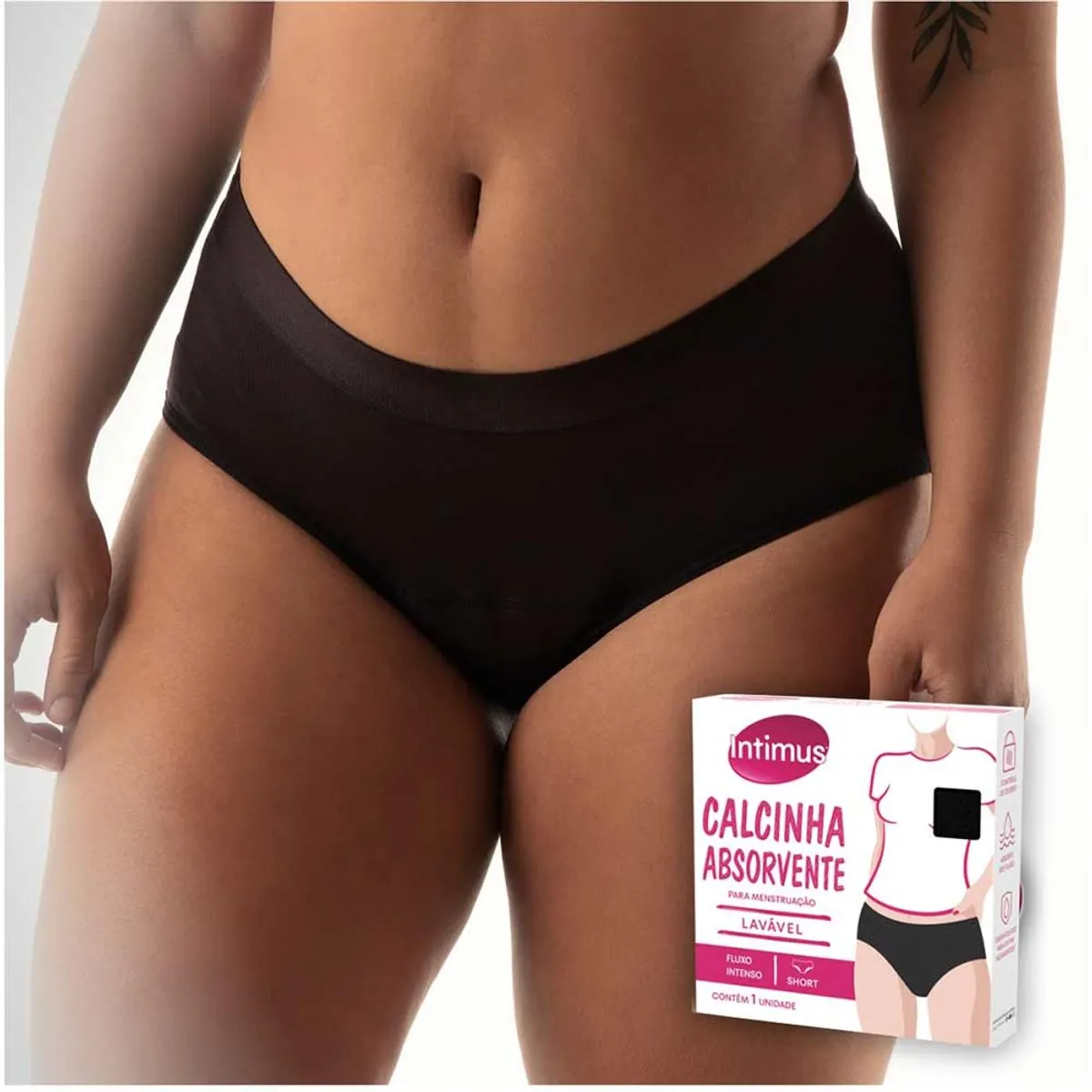 Calcinha Absorvente Lavável Short Intimus G