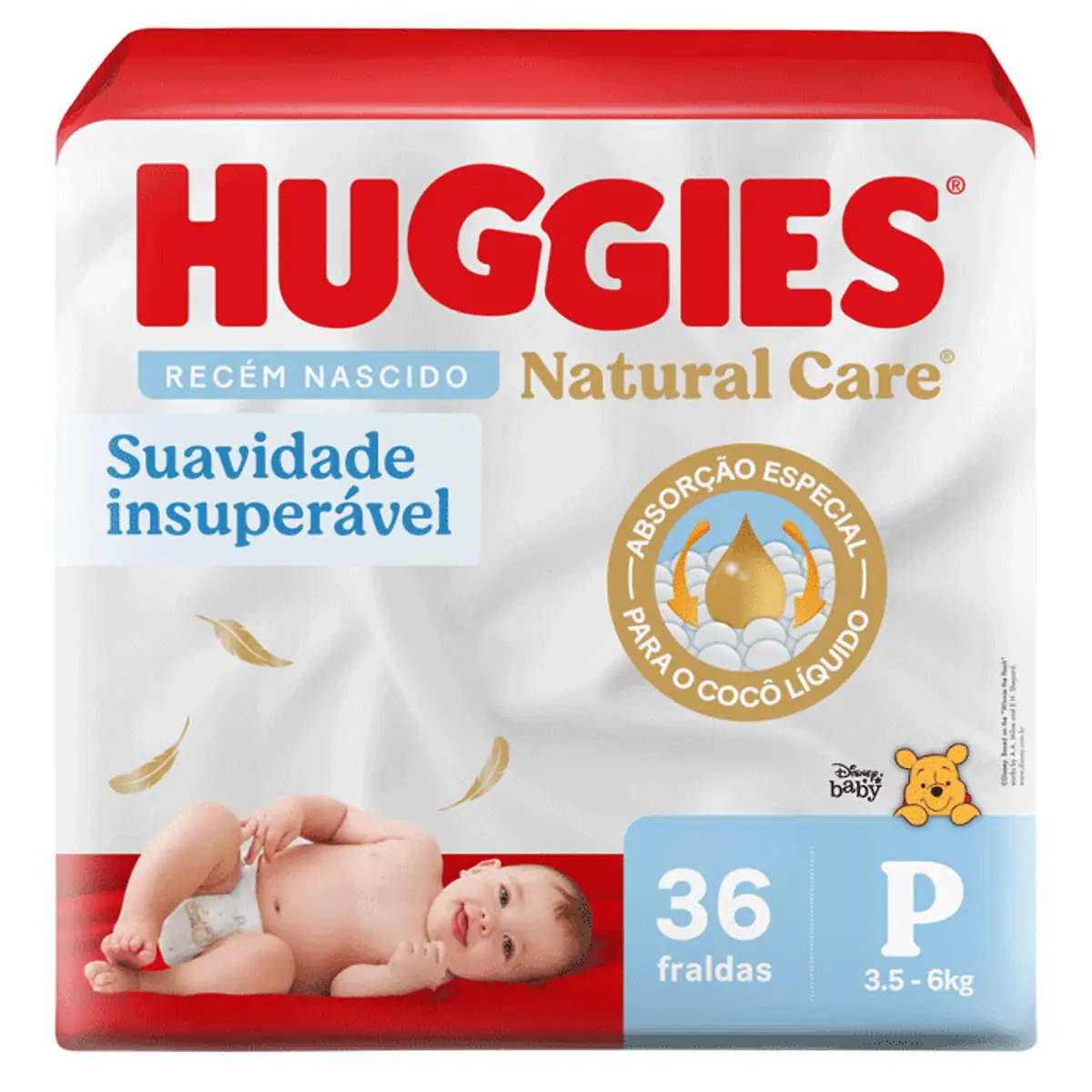 Fralda Descartável Infantil Huggies Natural Care Recém-Nascido P Pacote 36 Unidades