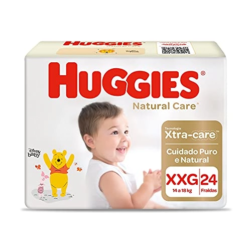 Fralda Huggies Natural Care Mega XXG Pacote com 24