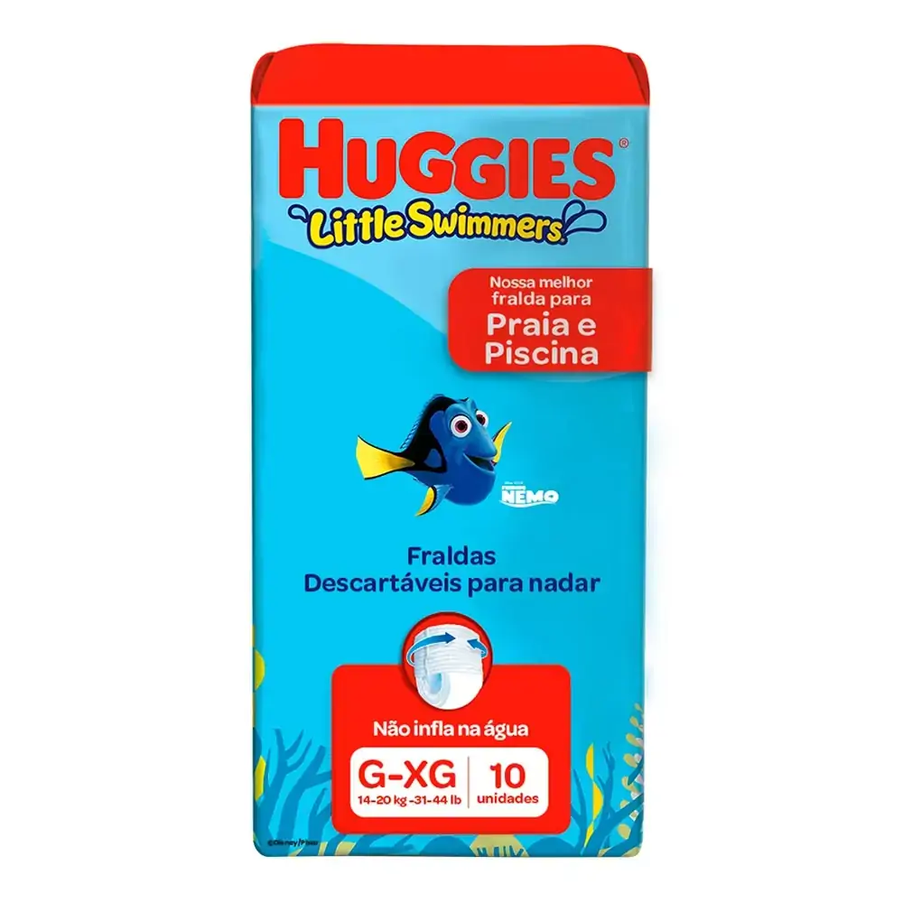 Fralda Descartável Infantil Praia Piscina Huggies Little Swimmers G Xg Pacote 10 Unidades
