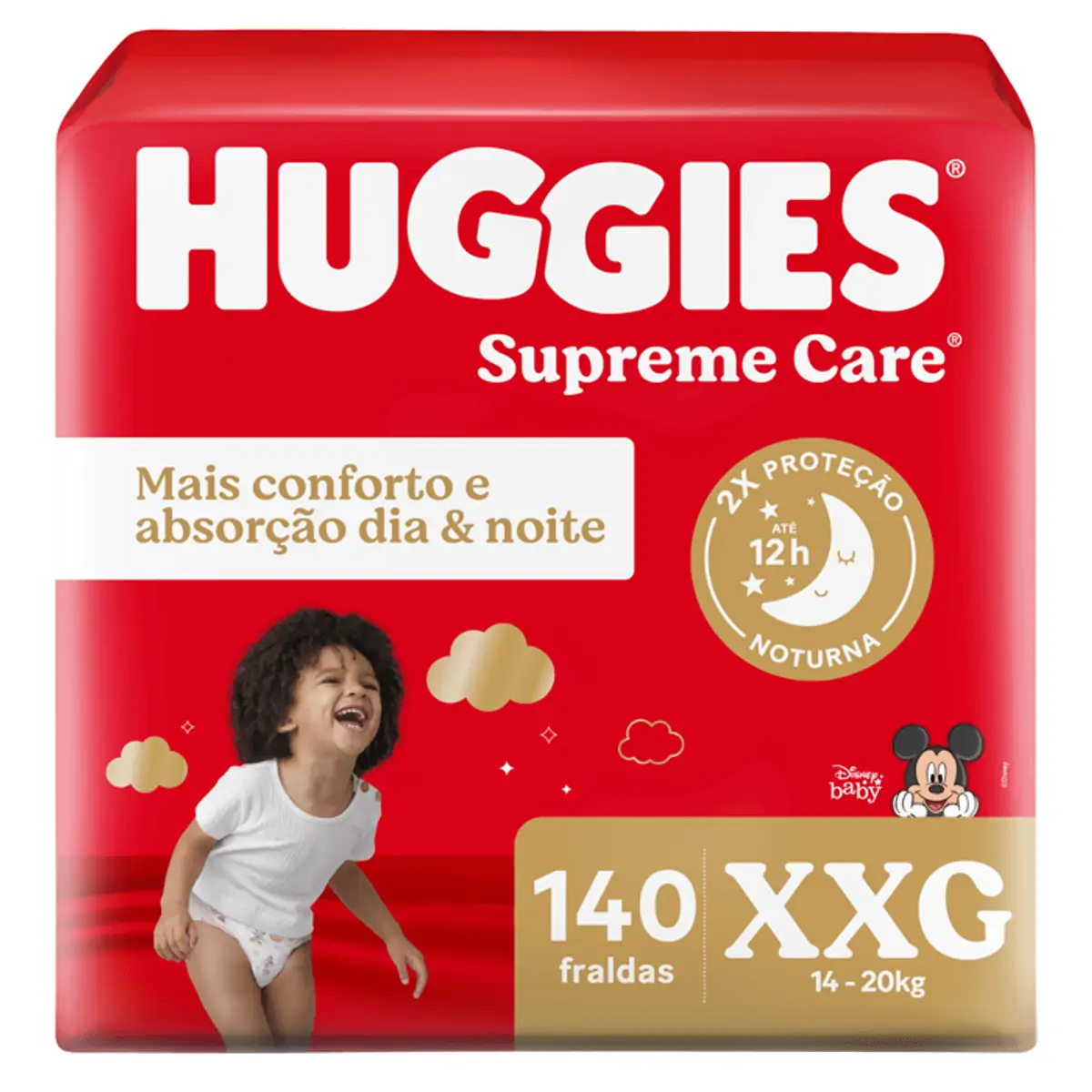 Fralda Descartável Infantil Huggies Supreme Care Xxg Pacote 140 Unidades Embalagem Econômica