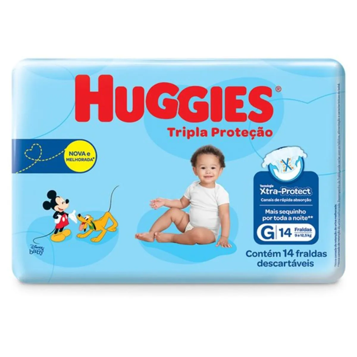 Fralda Descartavél Huggies Tamanho G Tripla Proteção Jumbinho com 14 Unidades