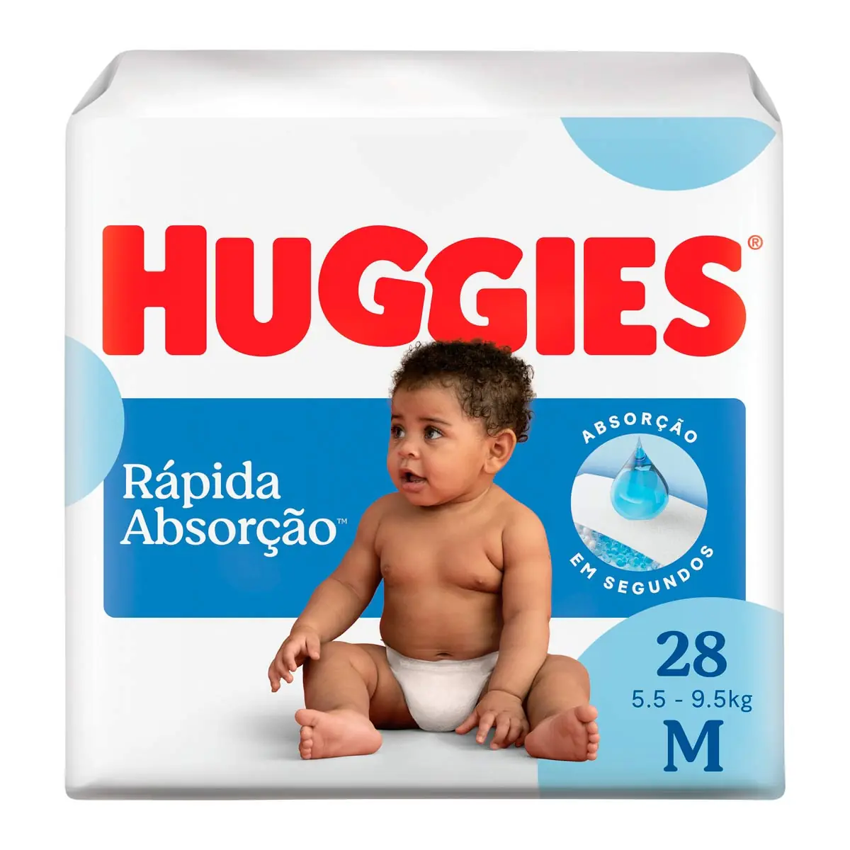 Fralda Descartável Infantil Huggies Tripla Proteção M Pacote 28 Unidades