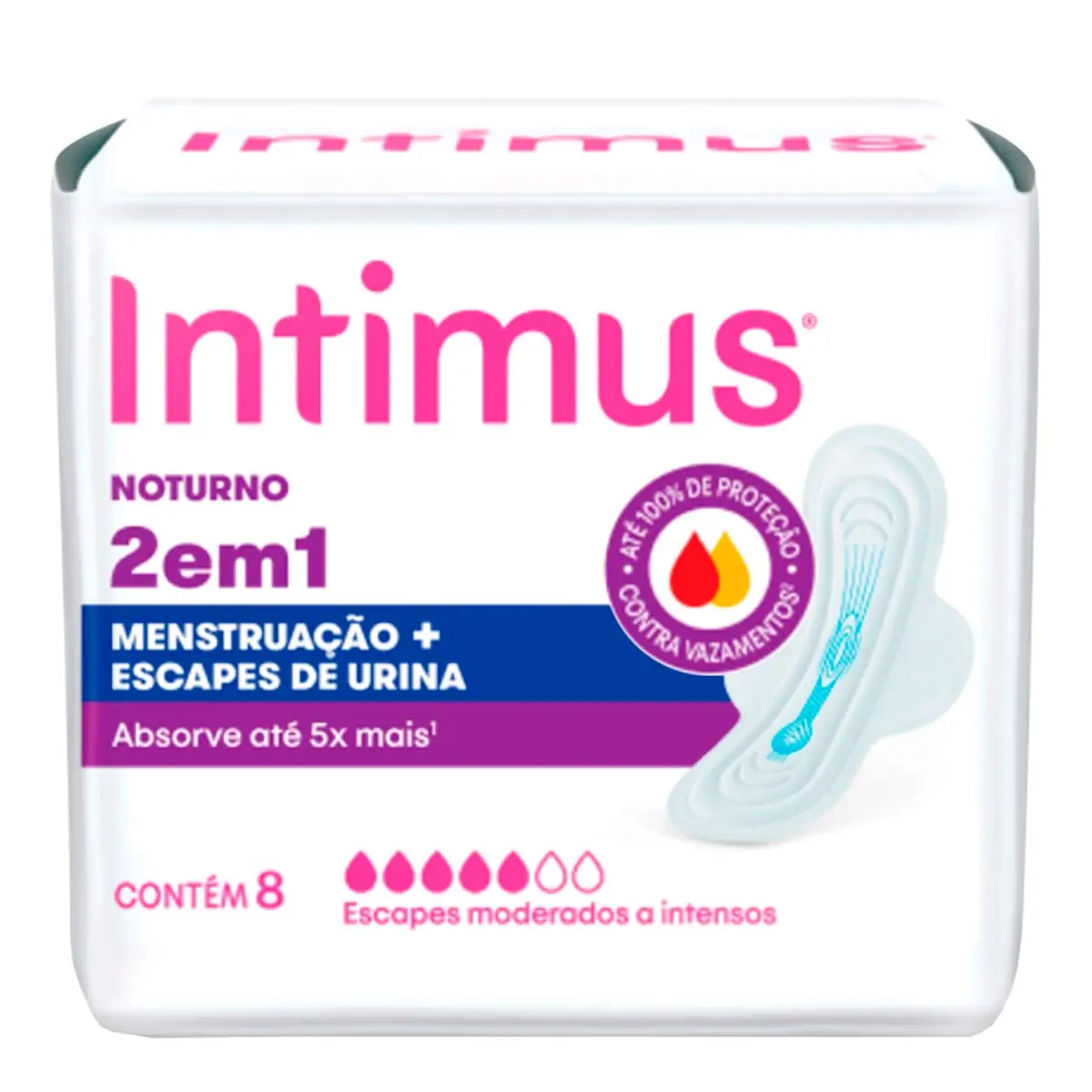 Absorvente com Abas Suave Intimus Noturno Pacote 8 Unidades