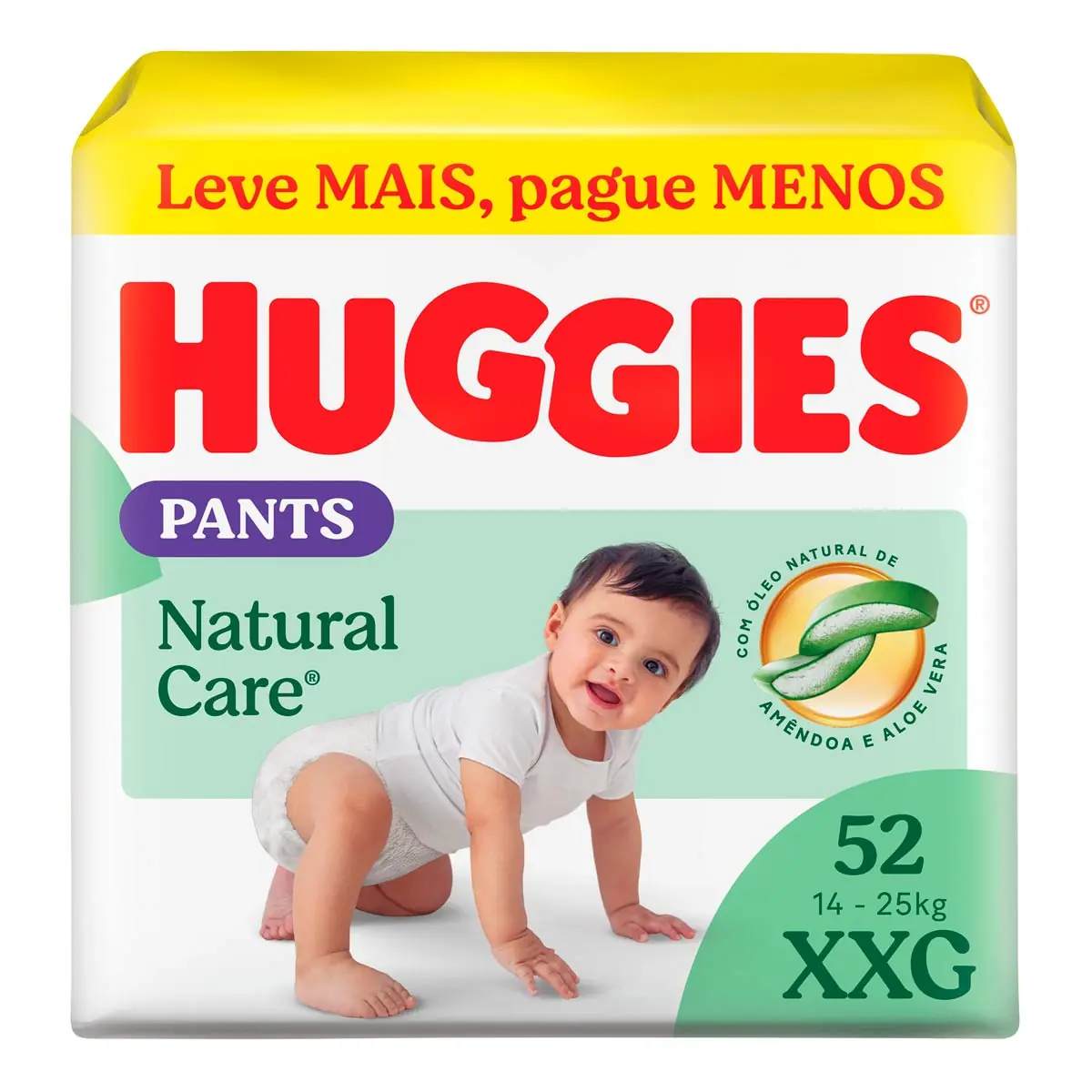 Fralda Descartável Infantil Roupinha Huggies Natural Care Xxg Pacote 52 Unidades