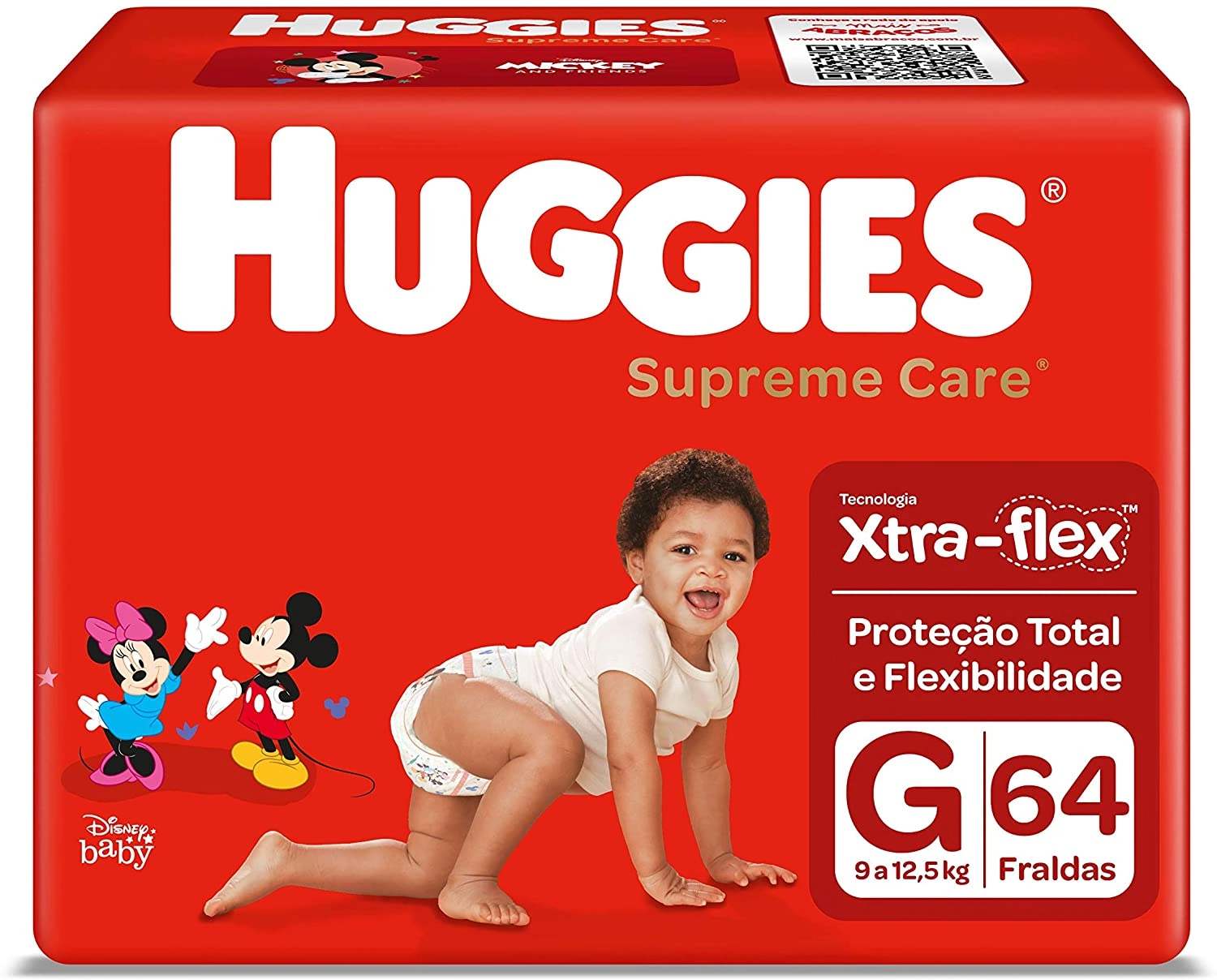 Fralda Descartável Infantil Huggies Supreme Care G Pacote 58 Unidades