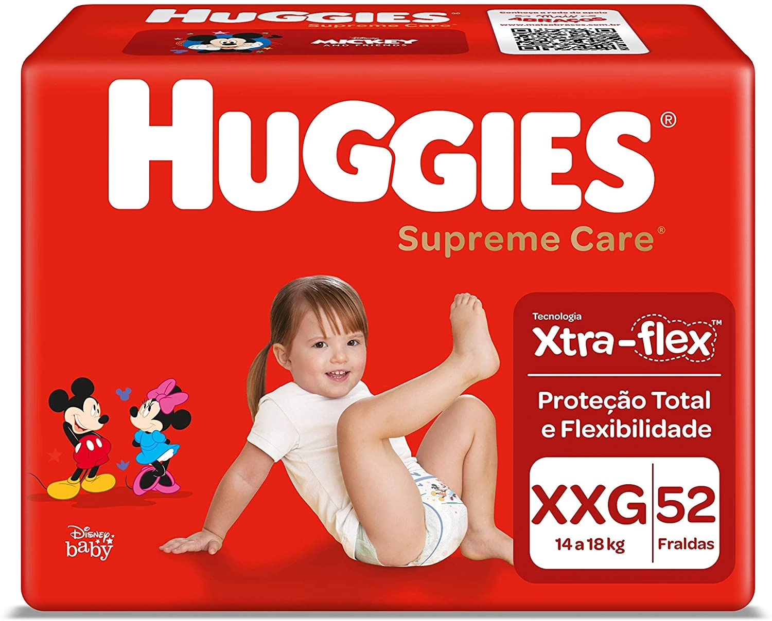 Fralda Descartável Infantil Huggies Supreme Care Xxg Pacote 54 Unidades
