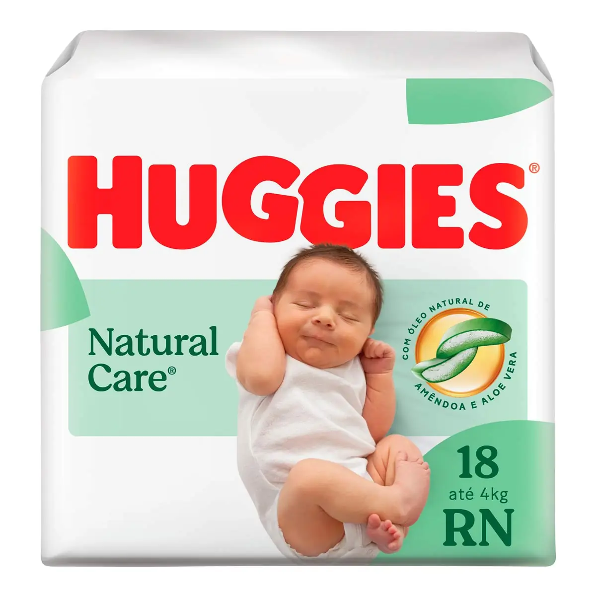 Fralda Descartável Recém Nascido Huggies Natural Care Rn Pacote 18 Unidades