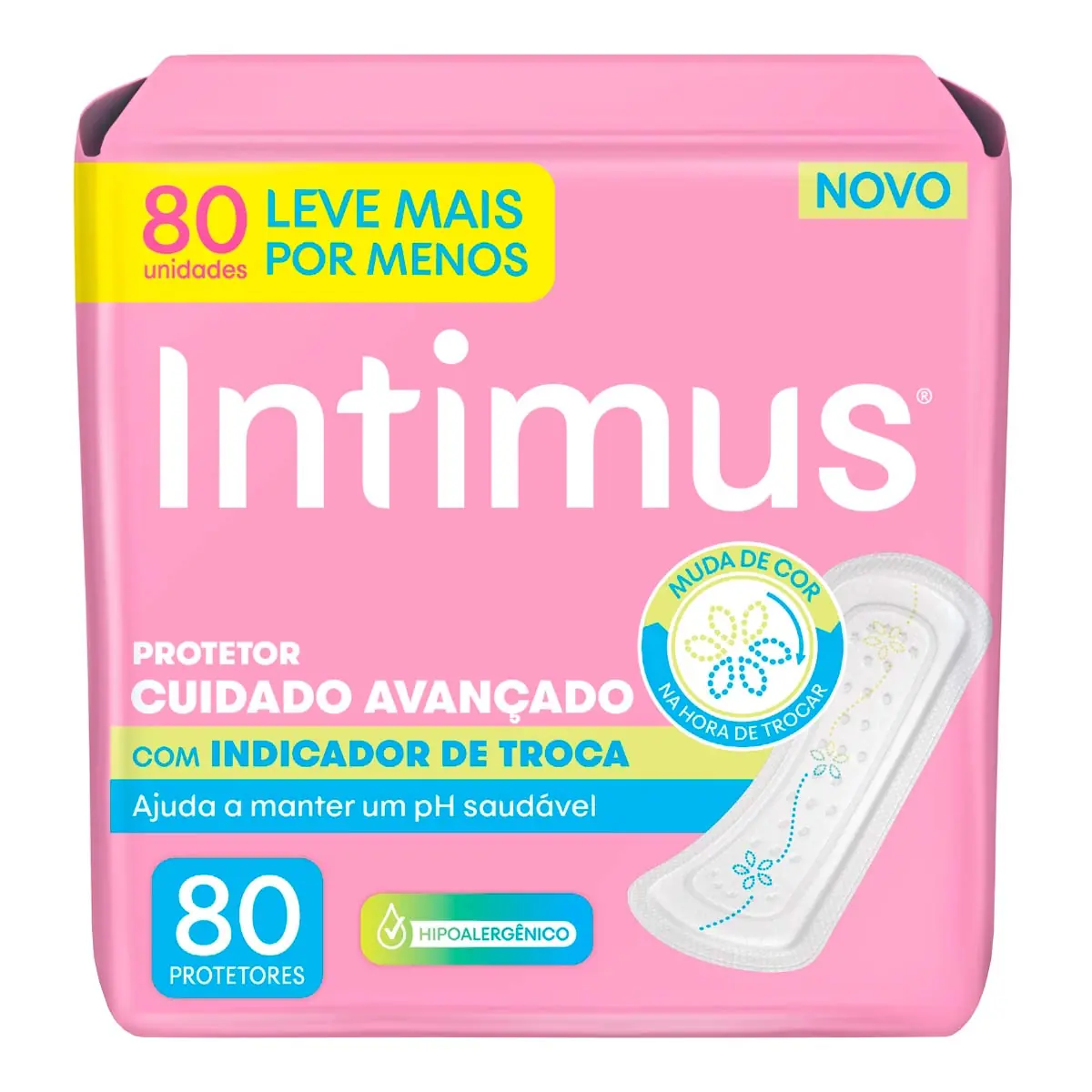 Protetor Diário Intimus® com indicador de troca - 80 Unidades
