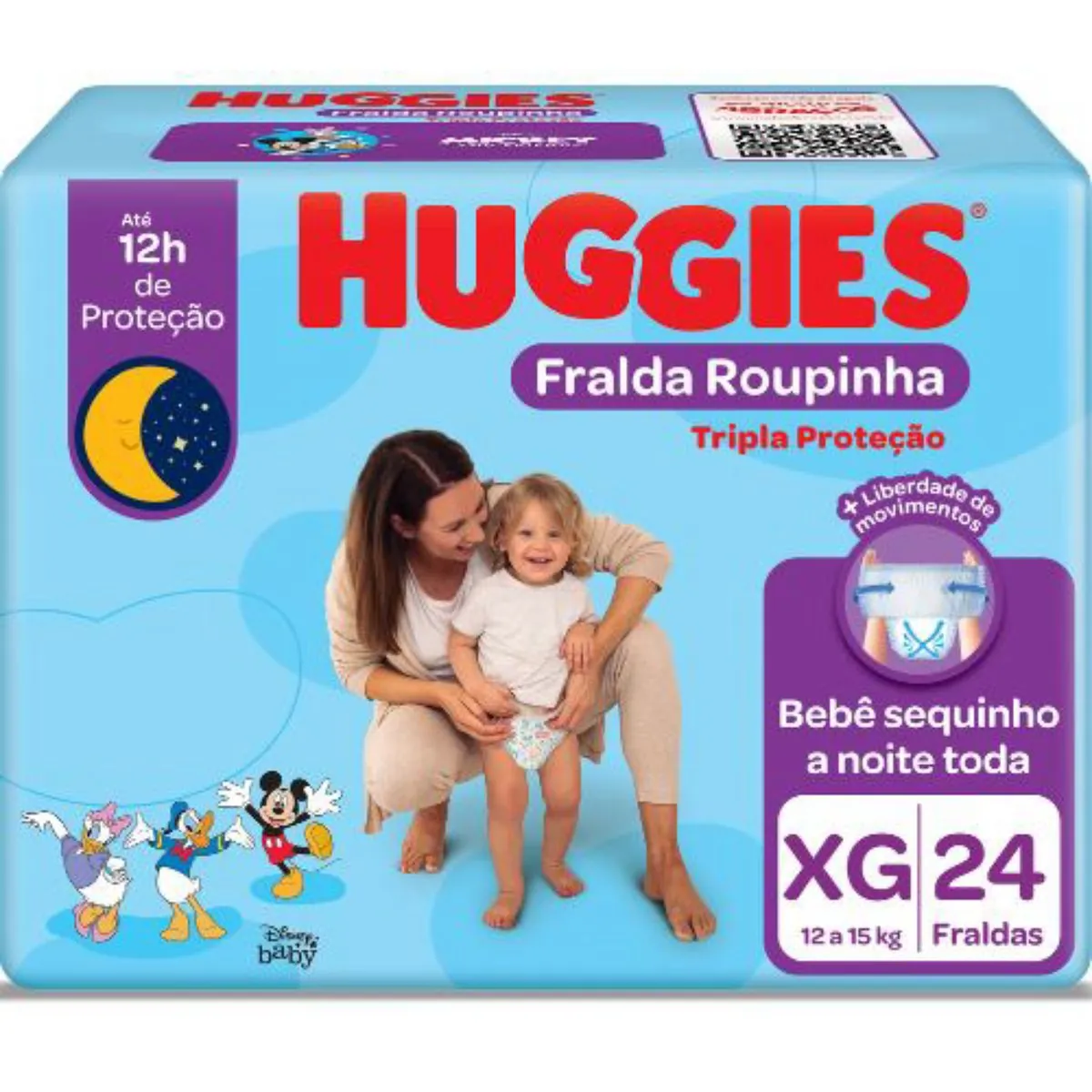 Fralda Descartável Infantil Roupinha Huggies Tripla Proteção Xg Pacote 24 Unidades