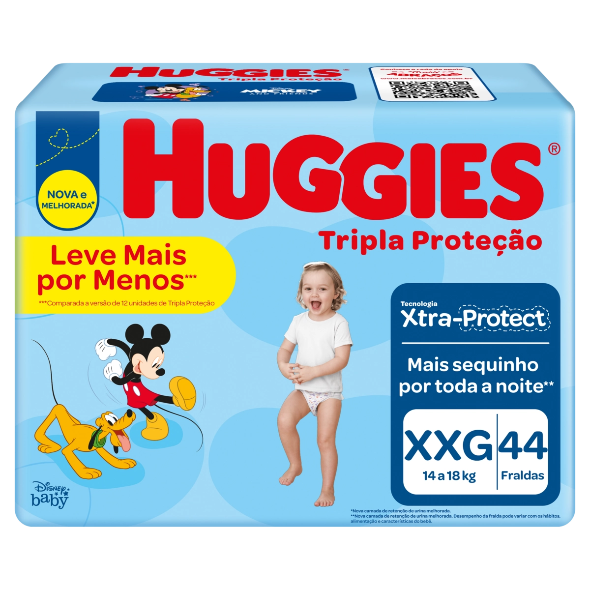 Fralda Descartável Infantil Huggies Tripla Proteção Xxg Pacote 44 Unidades Leve Mais Pague Menos